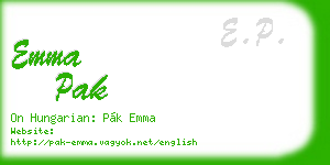 emma pak business card